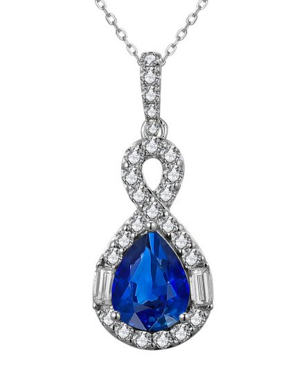 PEAR SAPPHIRE DIAMOND PENDANT (TP2884)